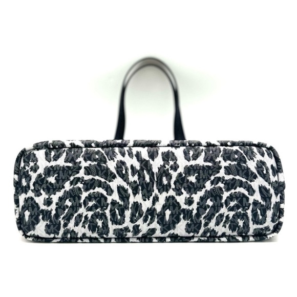 Michael Kors XL East West Tote Bag Leopard Print Black Multi - Picture 7 of 12